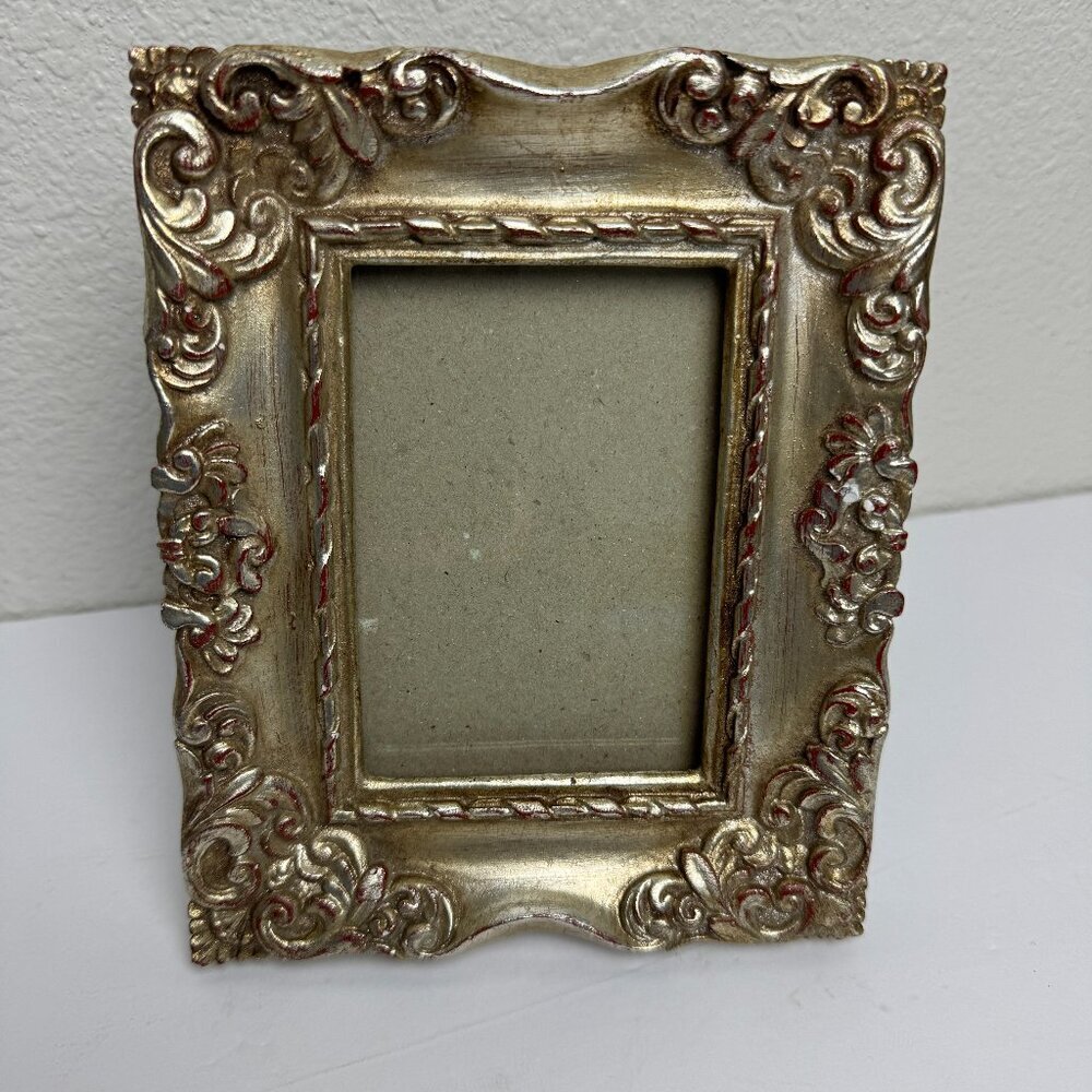 Vintage Victorian Style Golden Color Patina Photo Picture Frame